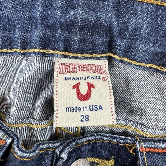 Vintage True Religion Jeans Womens 28 Blue Joey Low Rise Flare Made in USA Y2K - Picture 11 of 16